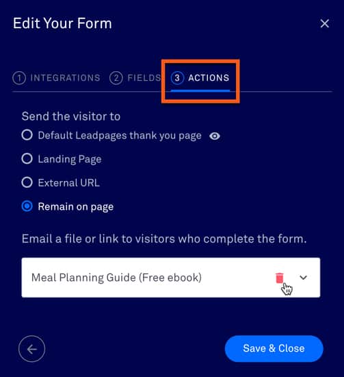 platform offers actions