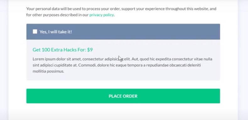 order bump feature