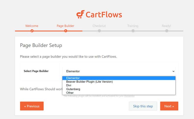 major page builders selection