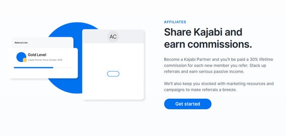 Create links and earn money by sharing the Kajabi experience through the referral system