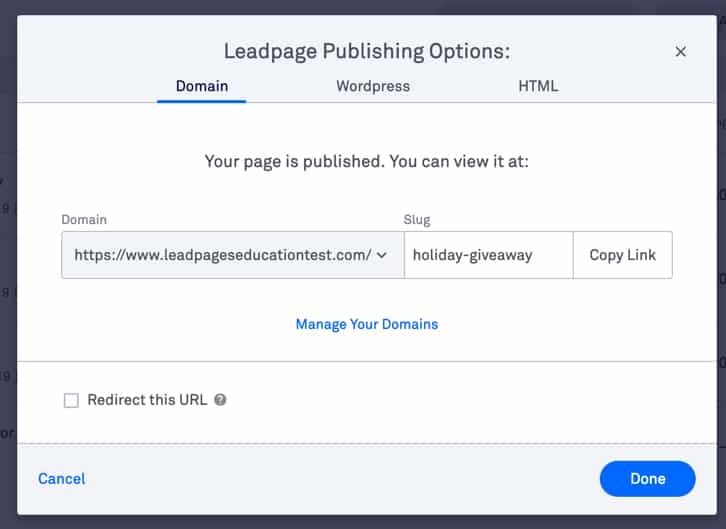 publish all your landing pages