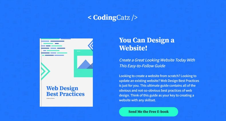 clean landing page example
