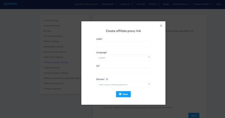 affiliate program links
