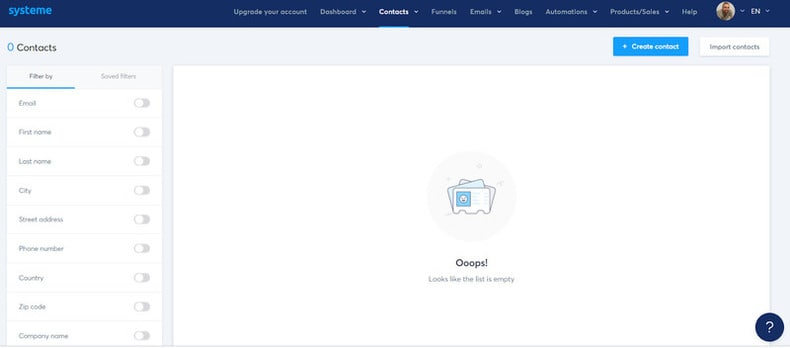 contact's history