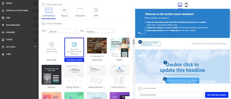 responsive landing pages
