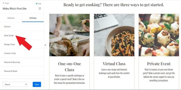 Kajabi Style Guide Tab