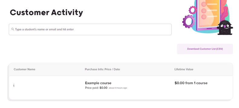 student progress feature