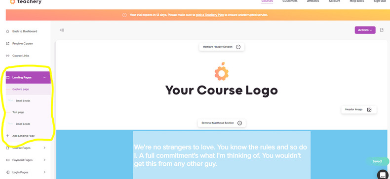 other landing pages