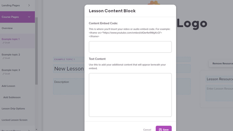 add all the lessons you need