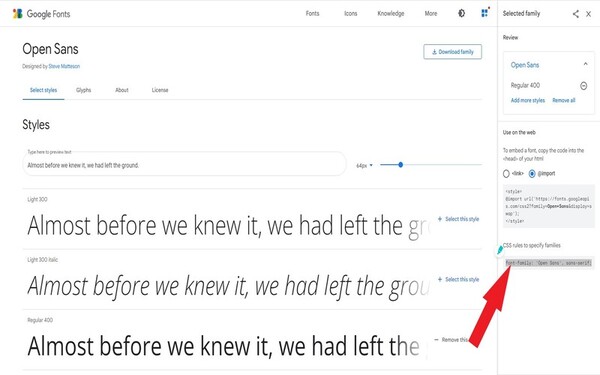 customizing kajabi fonts css rules to specifcy on google fonts
