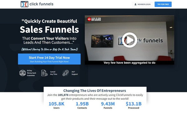 click funnel home page