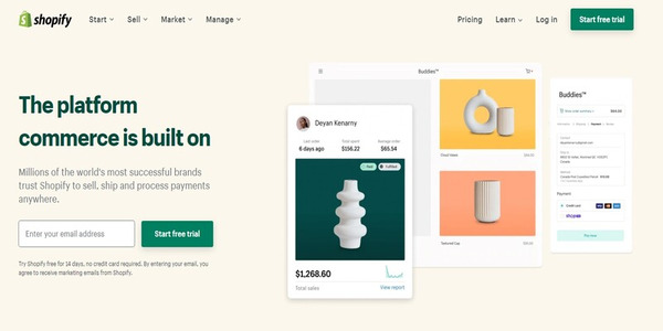 shopify store main website