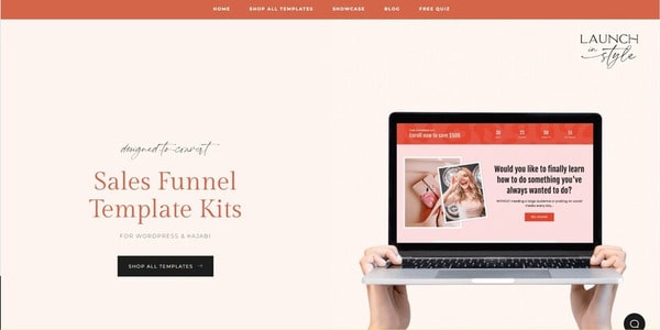 Screenshot of Launch In Style Homepage