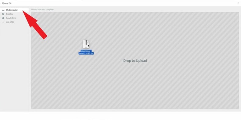 Upload the new theme file at Kajabi