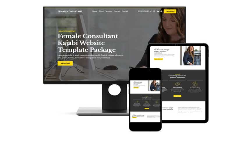 screenshot of Female Consultant home page