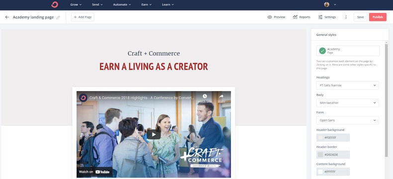 Convert Kit Page Builder