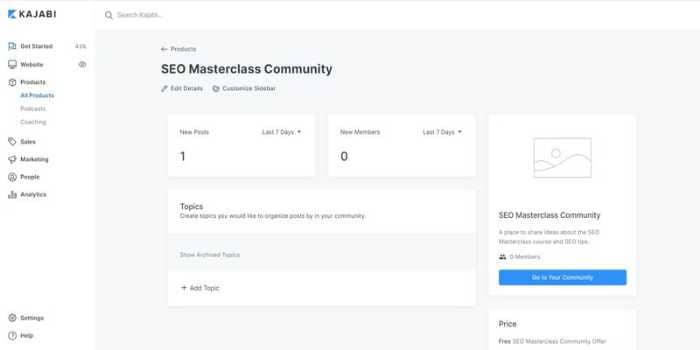 Kajabi SEO Masterclass Community