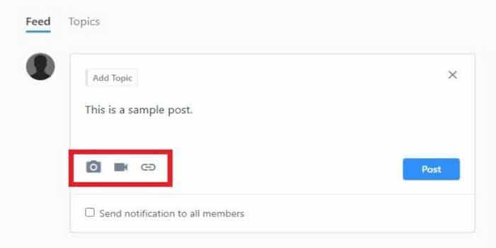 Kajabi example post on feed