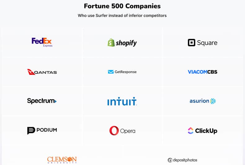 Surfer SEO Fortune 500 Companies That Use Surfer