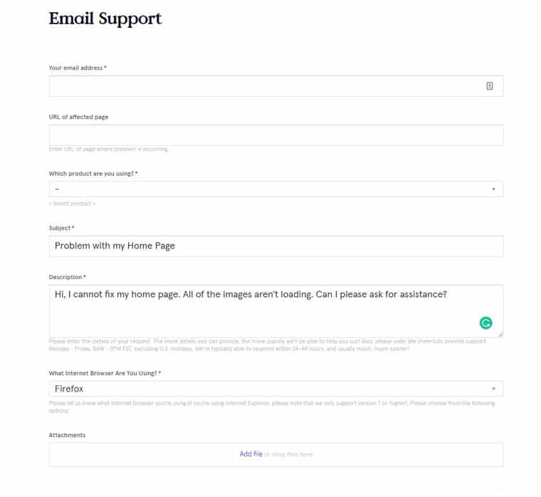 leadpages email support