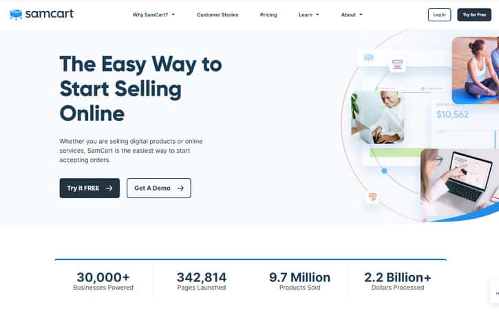 sam cart main page