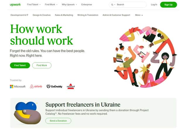 upwork main page