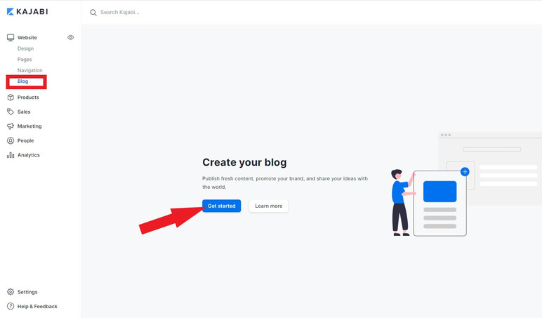 Kajabi Blog section