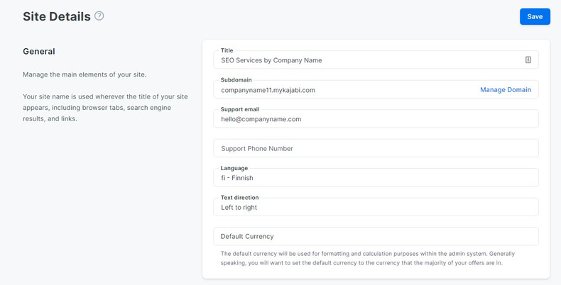 Kajabi Customer Site Details Page on how to use kajabi