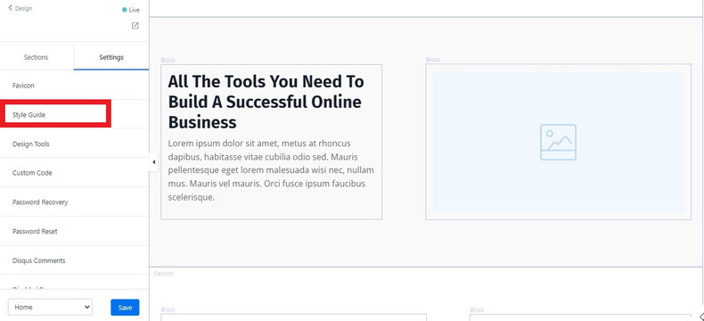 Kajabi Design Page Style Guide Section