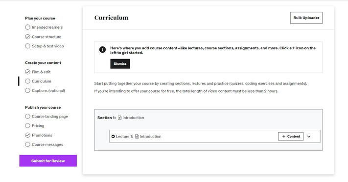 Udemy Course Creation Dashboard