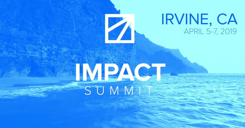 banner of impact summit at Irvine California