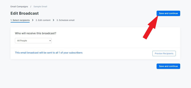 kajabi email broadcast under email campaigns section