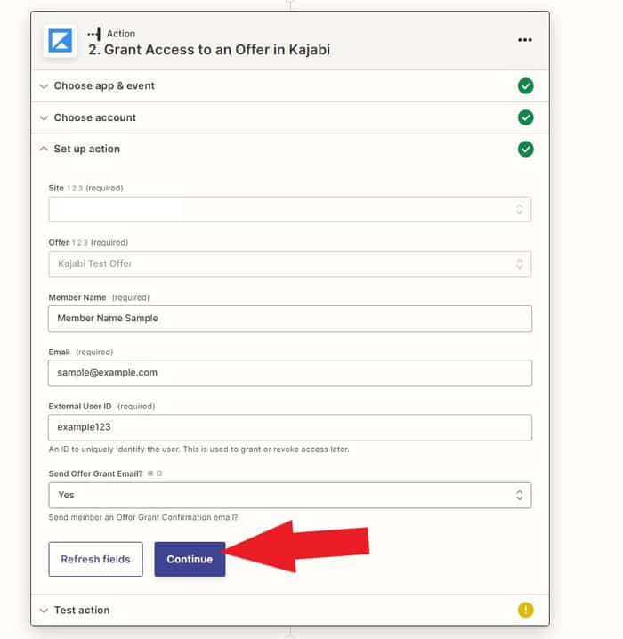 Setup Action - leadpages kajabi integration