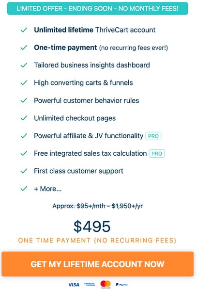 thrivecart pricing