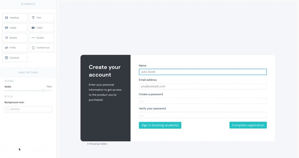 create thrivecart account