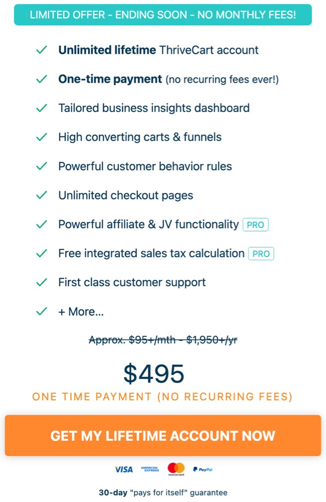 thrivecart pricing