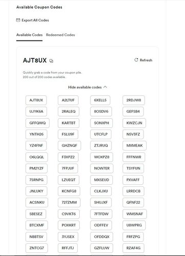 coupon codes