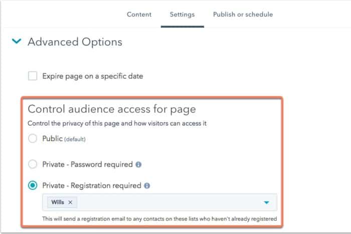 hubspot advanced options