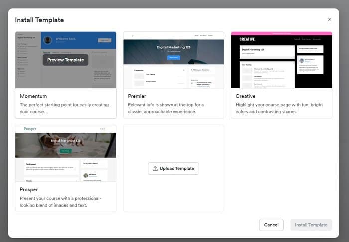 kajabi install template