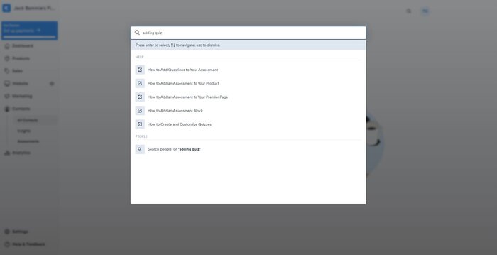 kajabi search bar