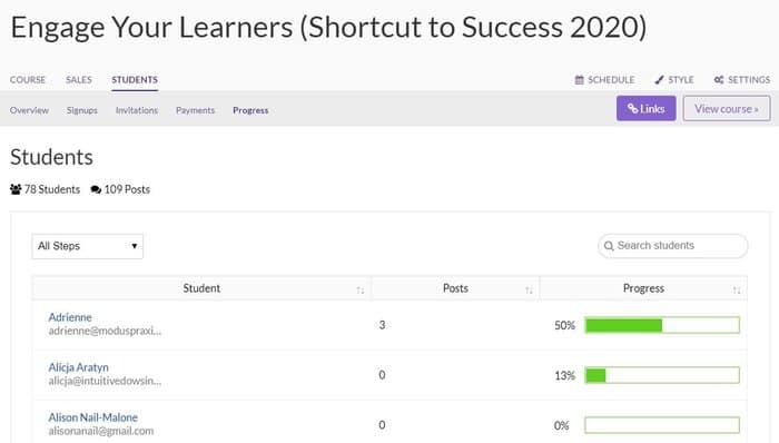 student progress