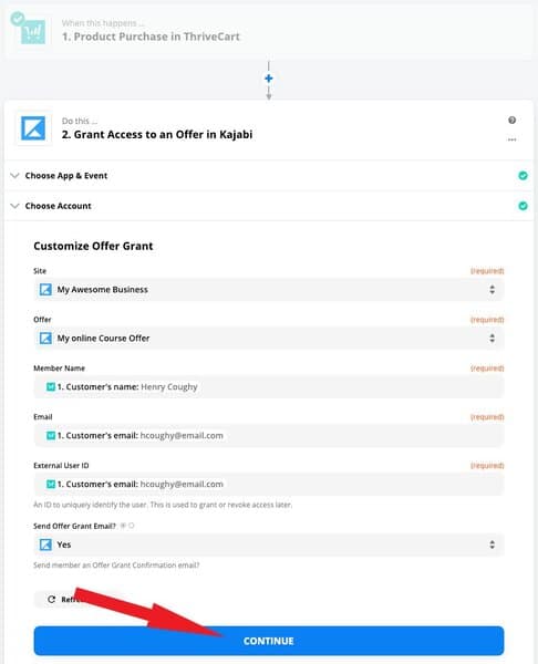 kajabi grant access