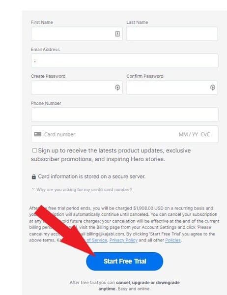 kajabi start free trial